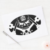 Freemason-Widows-Sons-Masonic-Hotrod-Logo-20160407 Ovale Sticker (Envelop)