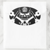 Freemason-Widows-Sons-Masonic-Hotrod-Logo-20160407 Ovale Sticker (Tas)