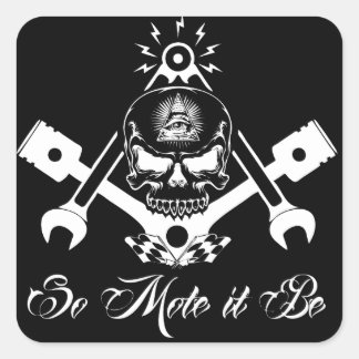Freemason-Widows-Sons-Masonic-Hotrod-Logo-20160407 Vierkante Sticker