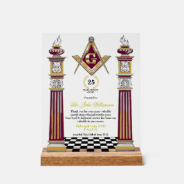 Freemason Years Services Award Acryl Bord