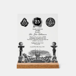 Freemason Years Services Award Acryl Bord