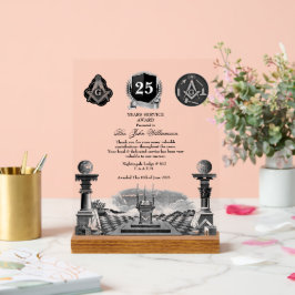 Freemason Years Services Award Acryl Bord