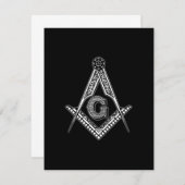 Freemason (zwart) bedankkaart (Voorkant / Achterkant)