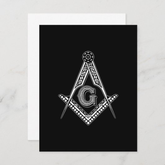 Freemason (zwart) bedankkaart (Voorkant / Achterkant)