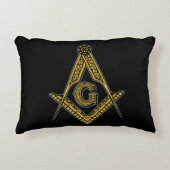Freemason (zwart en goud) accent kussen (Voorkant)