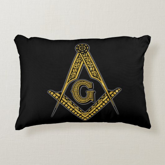 Freemason (zwart en goud) accent kussen (Voorkant)