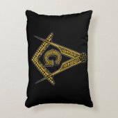 Freemason (zwart en goud) accent kussen (Voorkant(Verticaal))