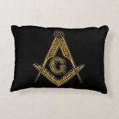 Freemason (zwart en goud) accent kussen (Achterkant)