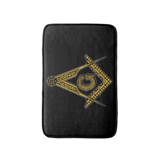 Freemason (zwart en goud) badmat (Voorkant Verticaal)