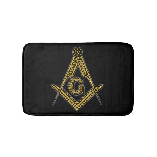 Freemason (zwart en goud) badmat (Voorkant)