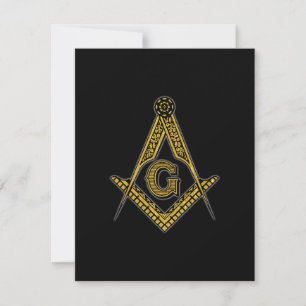 Freemason (zwart en goud) bedankkaart