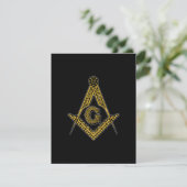 Freemason (zwart en goud) bedankkaart (Staand voorkant)