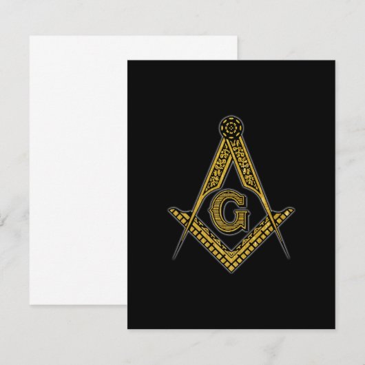 Freemason (zwart en goud) bedankkaart (Voorkant / Achterkant)