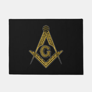 Freemason (zwart en goud) deurmat