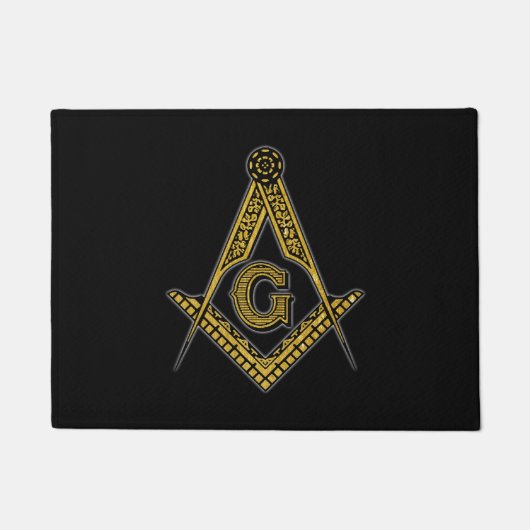 Freemason (zwart en goud) deurmat (Voorkant)