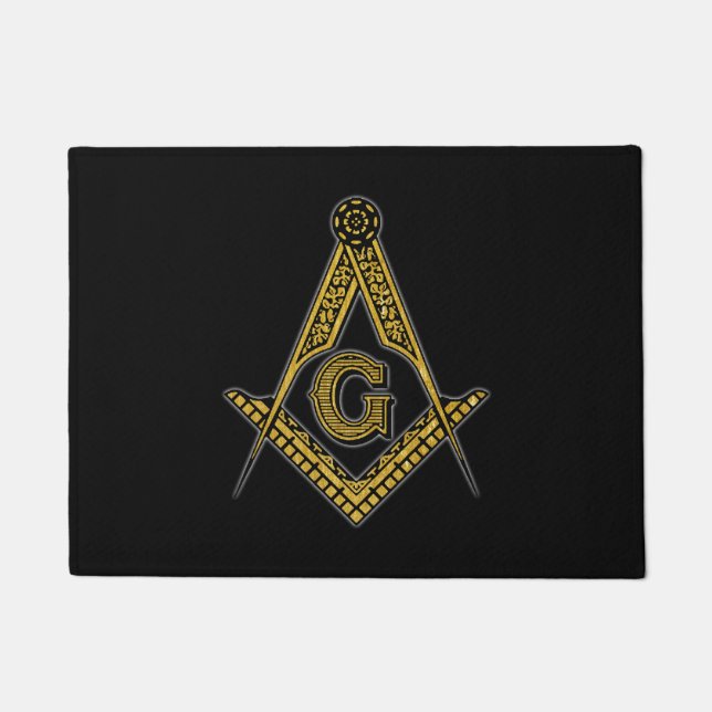Freemason (zwart en goud) deurmat (Voorkant)