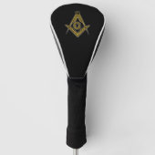 Freemason (zwart en goud) golfheadcover (Voorkant)