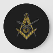 Freemason (zwart en goud) grote klok (Voorkant)