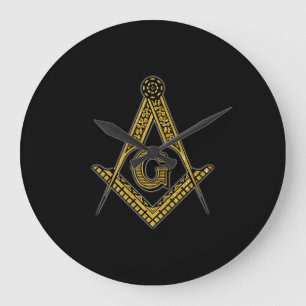 Freemason (zwart en goud) grote klok