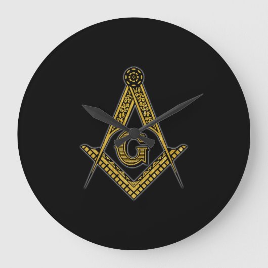 Freemason (zwart en goud) grote klok (Voorkant)