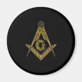 Freemason (zwart en goud) magneet (Voorkant)