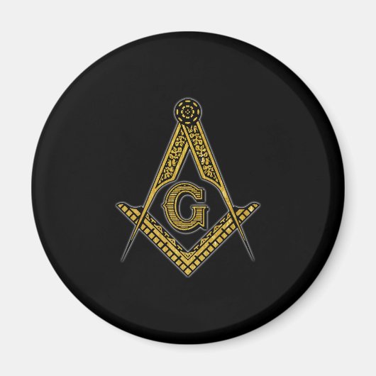Freemason (zwart en goud) magneet (Voorkant)