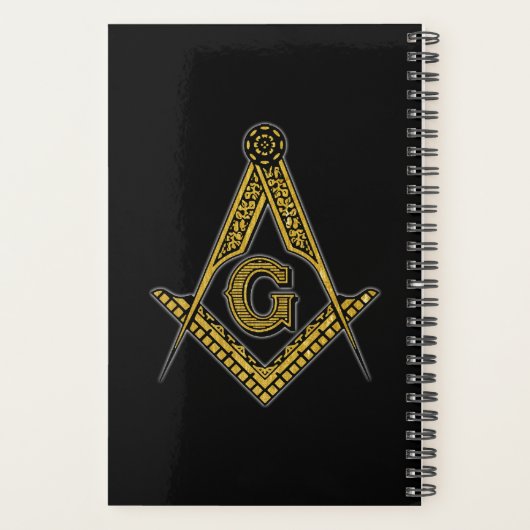 Freemason (zwart en goud) planner (Achterkant)