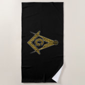Freemason (zwart en goud) strandlaken (Voorkant)