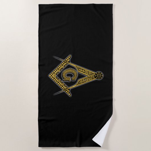 Freemason (zwart en goud) strandlaken (Voorkant)