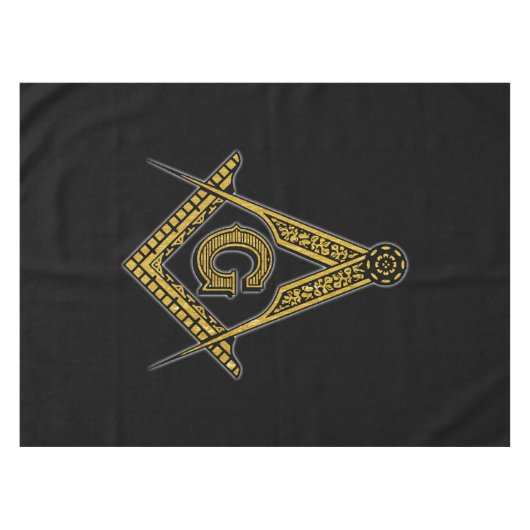 Freemason (zwart en goud) tafelkleed (Voorkant (Horizontaal))