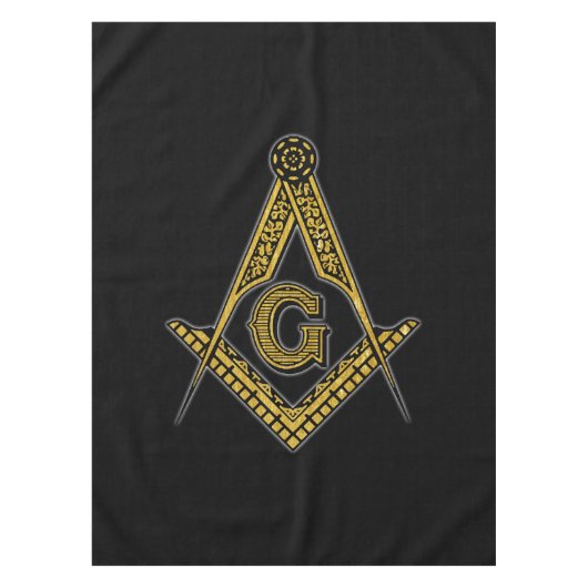 Freemason (zwart en goud) tafelkleed (Voorkant)