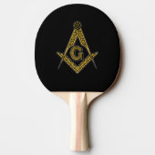 Freemason (zwart en goud) tafeltennisbatje (Achterkant)