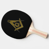 Freemason (zwart en goud) tafeltennisbatje (Zijkant)