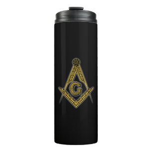 Freemason (zwart en goud) thermosbeker