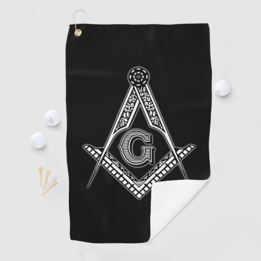 Freemason (zwart) golfhanddoek (Insitu)