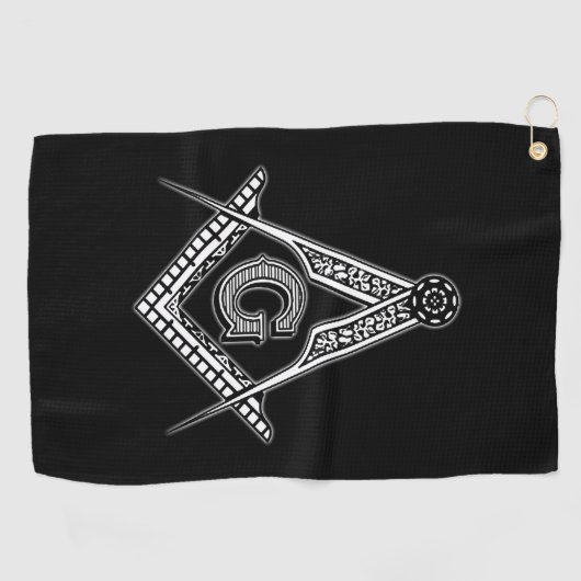 Freemason (zwart) golfhanddoek (Horizontaal)