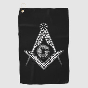 Freemason (zwart) golfhanddoek