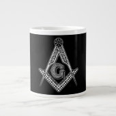 Freemason (zwart) grote koffiekop (Voorkant)