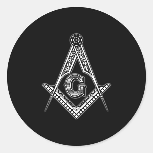 Freemason (zwart) ronde sticker (Voorkant)