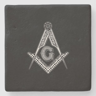 Freemason (zwart) stenen onderzetter