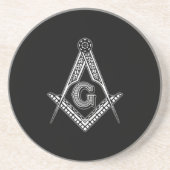 Freemason (zwart) zandsteen onderzetter (Voorkant)