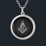 Freemason (zwart) zilver vergulden ketting<br><div class="desc">Freemason (zwart)</div>