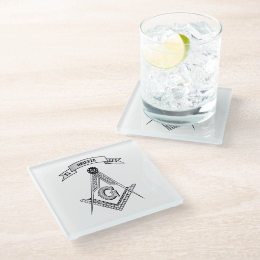 Freemasonerbord Glazen Onderzetter (Schuin)