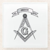 Freemasonerbord Glazen Onderzetter (Voorkant)