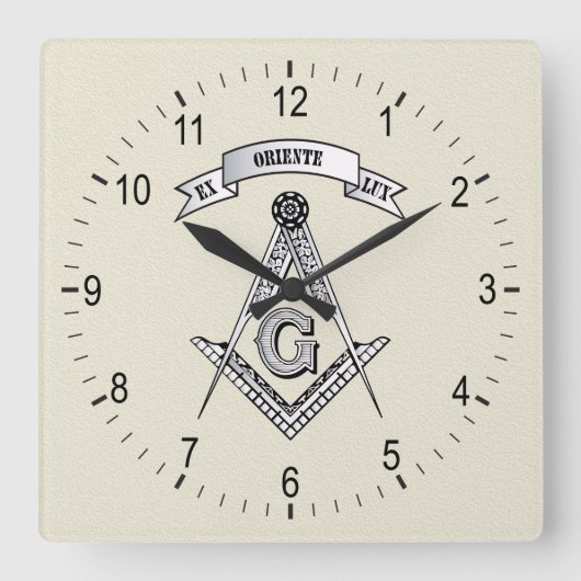 Freemasonerbord Vierkante Klok (Voorkant)