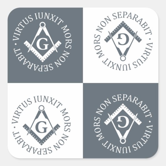 Freemasonerbord Vierkante Sticker (Voorkant)