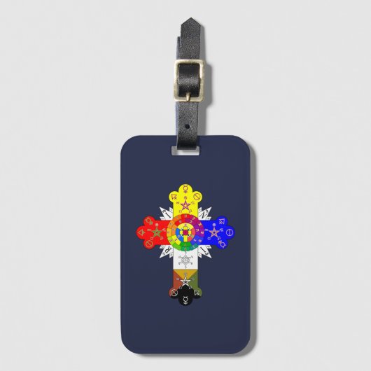 Freemasonic Rosy Cross Bagagelabel (Voorkant (verticaal))