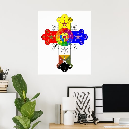 Freemasonic Rosy Cross Poster (Thuiskantoor)