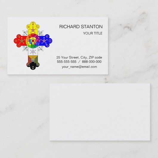 Freemasonic Rosy Cross Visitekaartje (Voorkant / Achterkant)