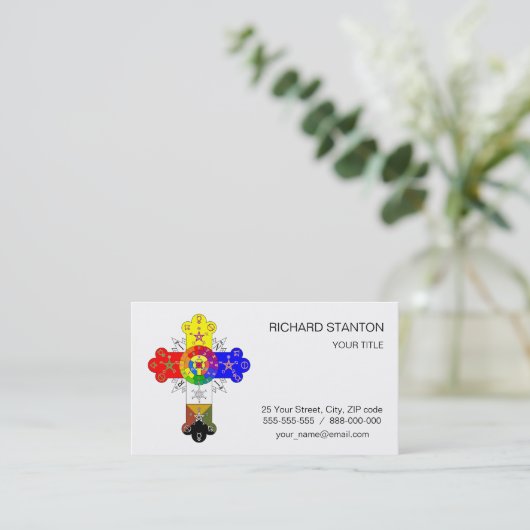 Freemasonic Rosy Cross Visitekaartje (Staand voorkant)